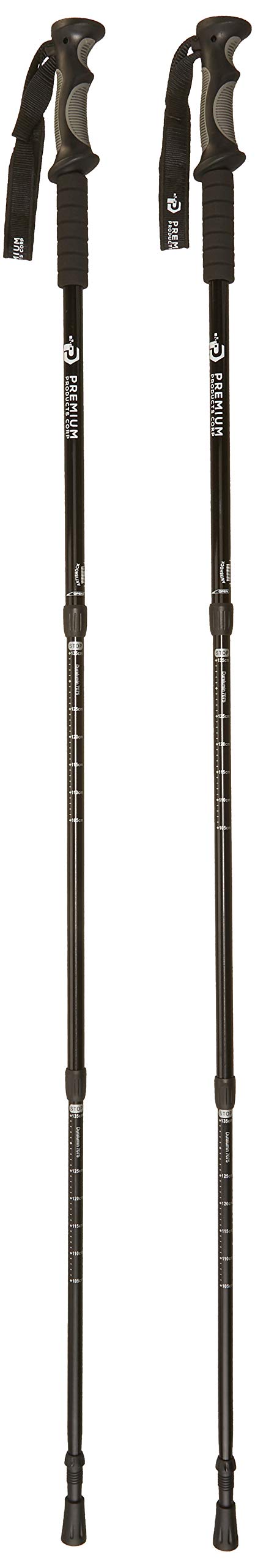 Trekking Poles - Collapsible Anti Shock Light Weight Aluminum For Hiking/Walking -Free Carry Bag With 4 Different Trekking Pole