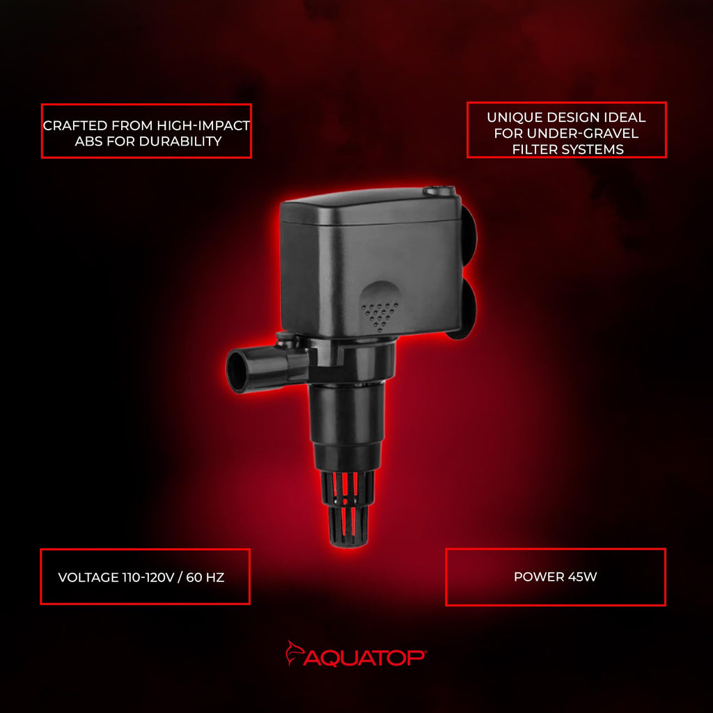 Aquatop Maxflow Submersible Aquarium Power Head - Ensures Optimal Water Movement For Reef Aquariums, With Air Intake And Adjusta