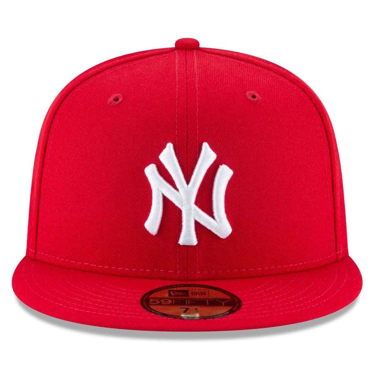 New Era Mens Mlb Basic Ny Yankees 59Fifty Fitted Cap, Scarlet, 7 3/8