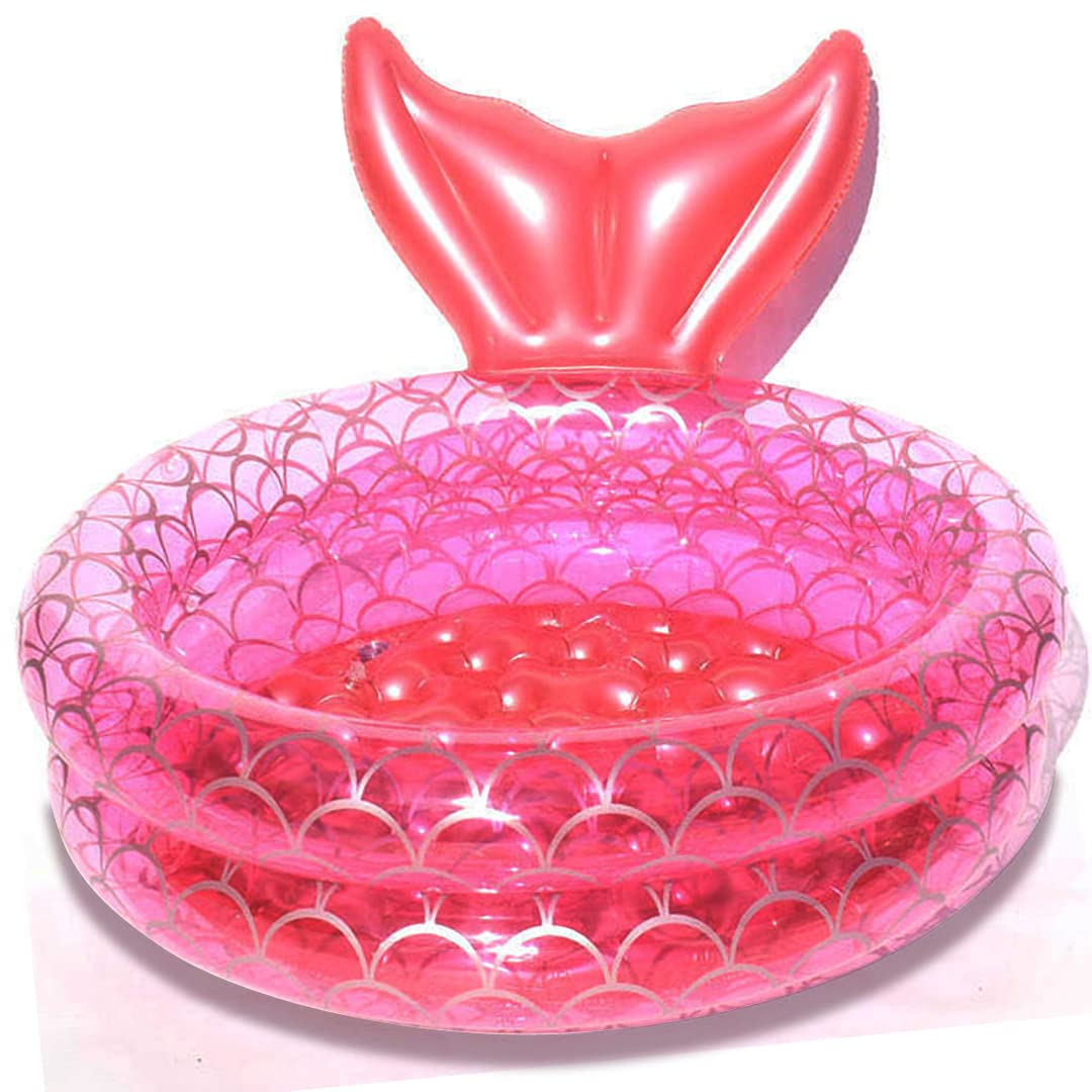 Benelet Inflatable Backyard Kiddie Mermaid Pools, Garden Round Swimming Pool For Kids, Kiddie Paddling Pool Indoor&Outdoor Baby 