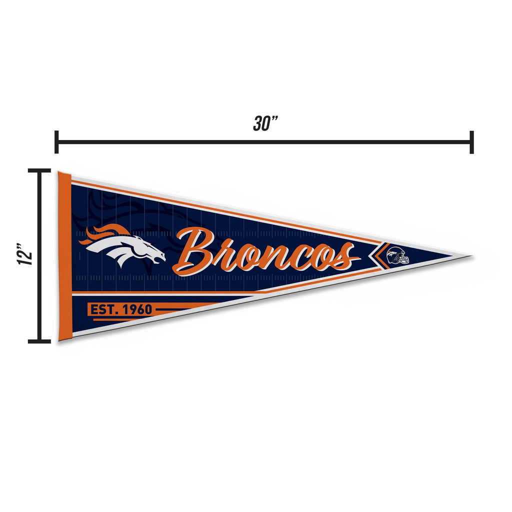 Rico Industries Nfl Football Denver Broncos Classic 12'' X 30'' Felt Wall D  Cor Pennant - Great For Home/Bed Room/Man Cave D  C