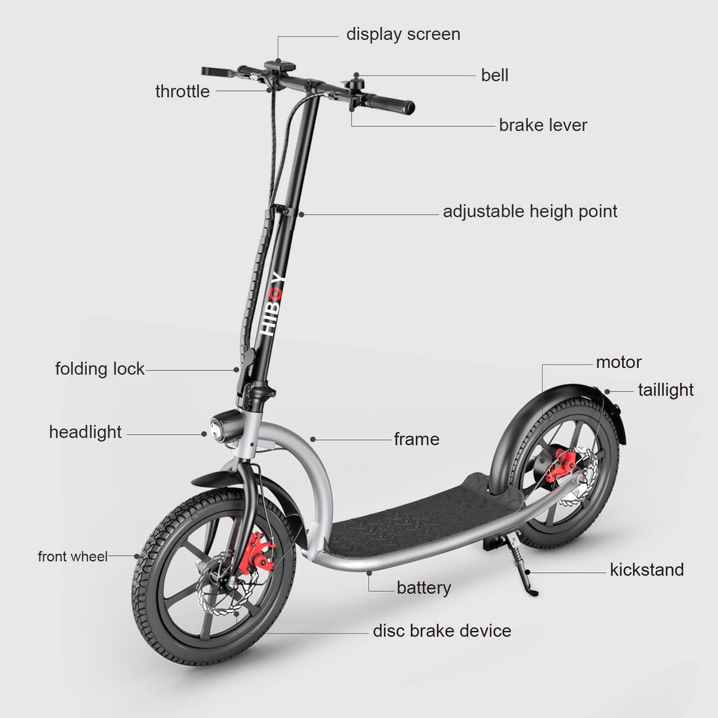 Hiboy VE1 PRO Electric Scooter - 16 Pneumatic Tires - 31 Miles Long Range & 23Mph Folding Commuter Electric Scooter