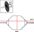 CAP Barbell Olympic Trap Bar for Deadlifts, Squats, and Shrugs - 2-Inch Olympic Hex Bar for Weightlifting and Home Gym Training