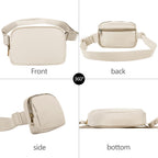 Vorolo Waist Pack For Running Fanny Pack For Women And Men Crossbody Belt Bag Bum Bag With Adjustable Strap For Sports Black+Kha