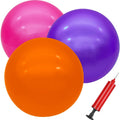 GCQJOQ 3 Pcs 6 Inch Inflatable Bouncy Balls, with 1 Hand Air Pump, Purple, Orange, Pink