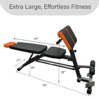 Fitks360 Adjustable Weight Bench 1000Lbs- Multi-Functional Full Body Workout Equipment: Hyperextension, Roman Chair, Sit-Up Benc