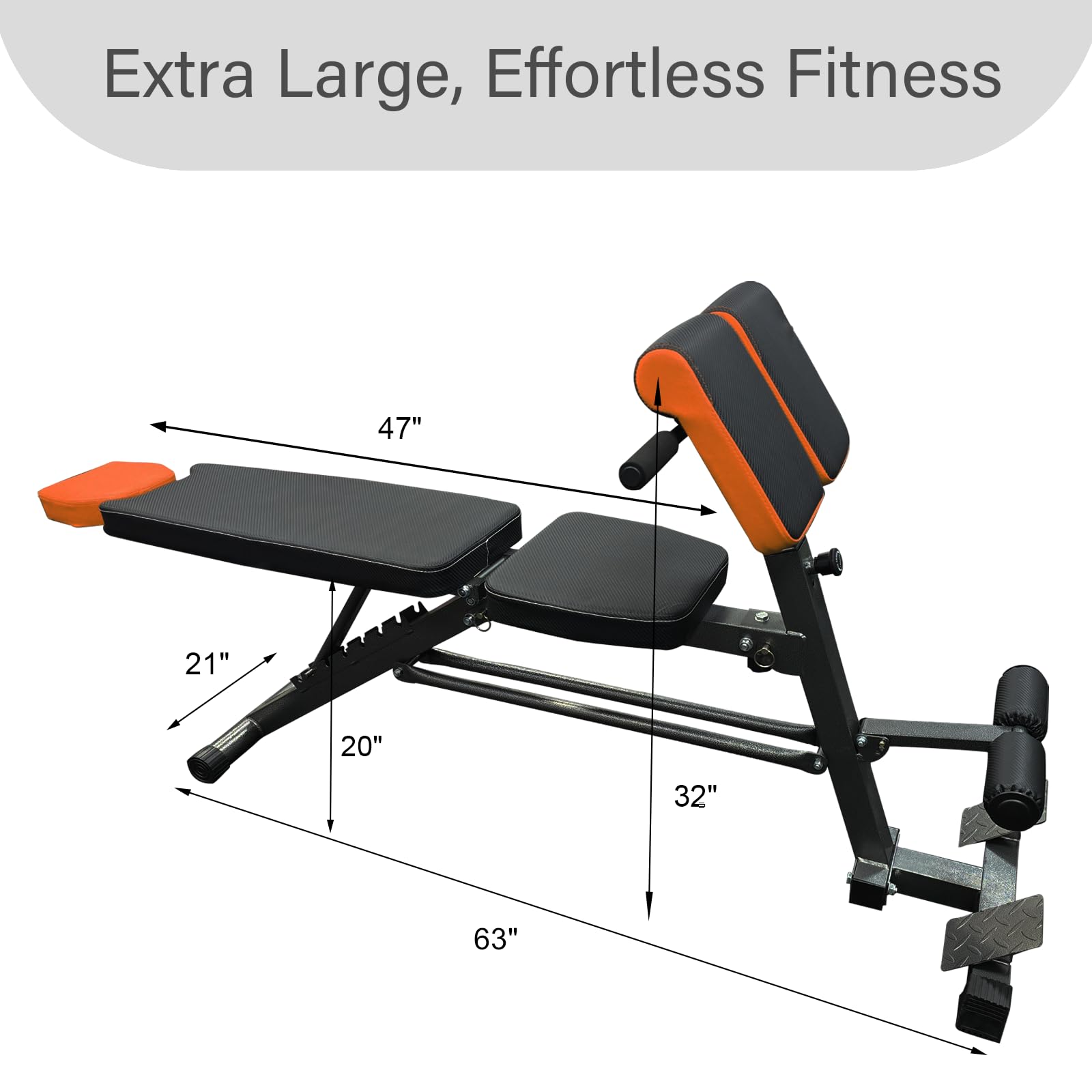 Fitks360 Adjustable Weight Bench 1000Lbs- Multi-Functional Full Body Workout Equipment: Hyperextension, Roman Chair, Sit-Up Benc