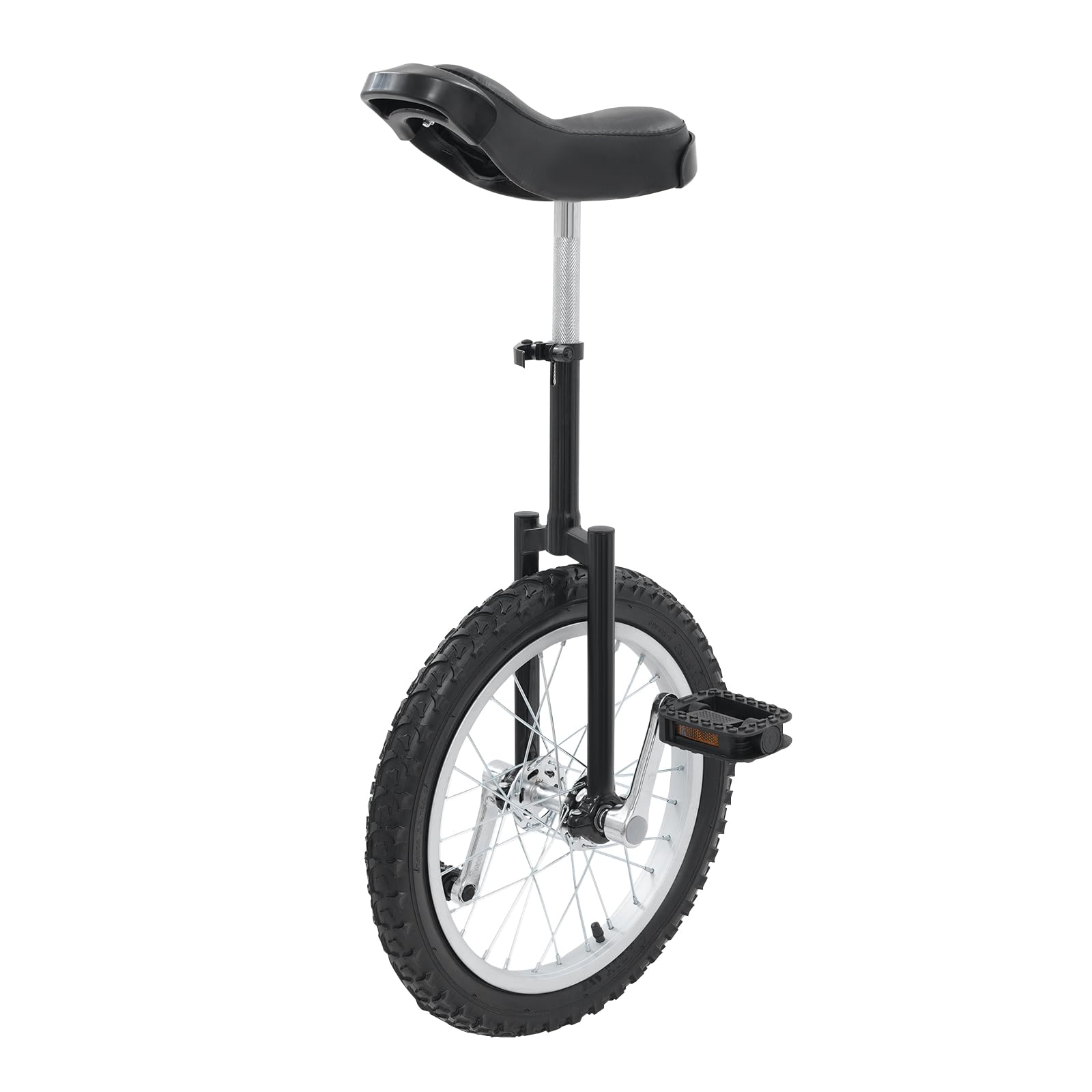 DYNAMI 16 Inch Unicycle with Excellent Steel Frame,Leakproof Tire,Adjustable Height,Curved PU Seat,Mute Bearing,Anti-Slip Design