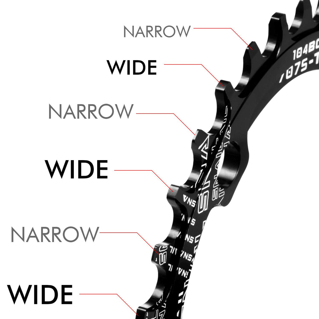 Boao Chainring 104 Bcd 32T 34T 36T 38T Narrow Wide Single Chain Ring With 4 Pieces Sprocket Bolts For Road Bikes, Mountain Bikes