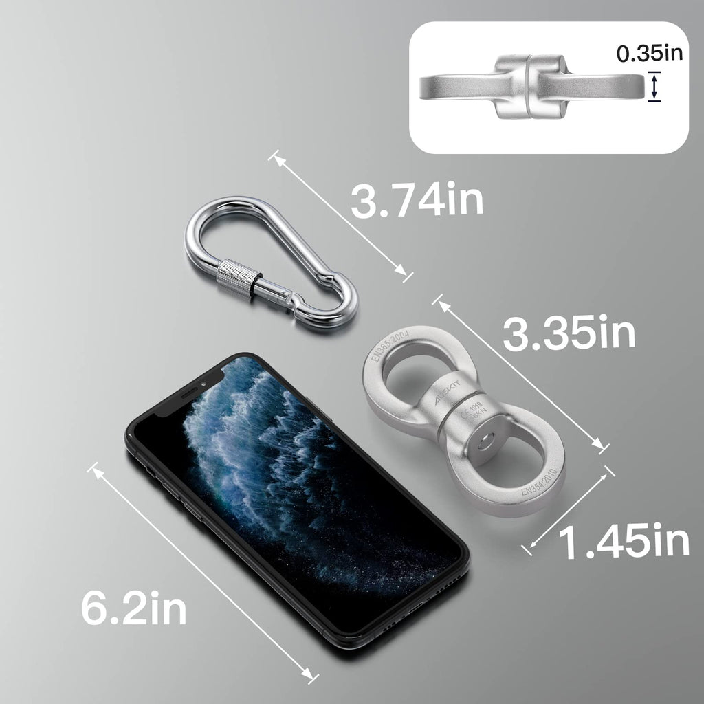 Auskit Swing Swivel, 35 Kn Safest Rotational Device Hanging Accessory For Web Tree Swing, Therapy Swing, Aerial Dance, Swing Spi