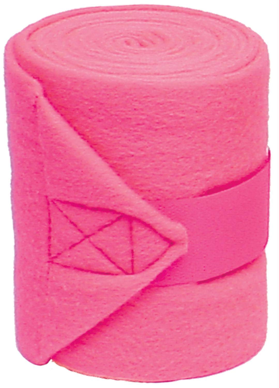 Partrade 056025 Pol0 Fleece Bandages For Horses Pink, 9 Foot / 4 Pack