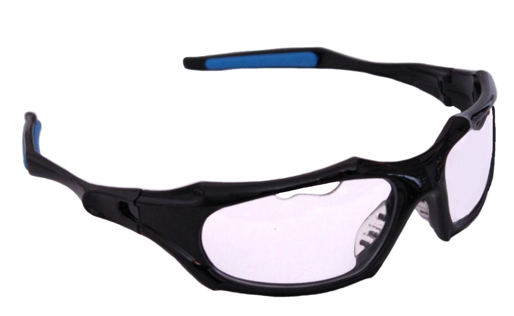Python Full Framed (Clear Lenseblack Frame) Racquetball Eye Protection (Pickleball, Squash) (Eyewear, Goggle, Eyeguard)