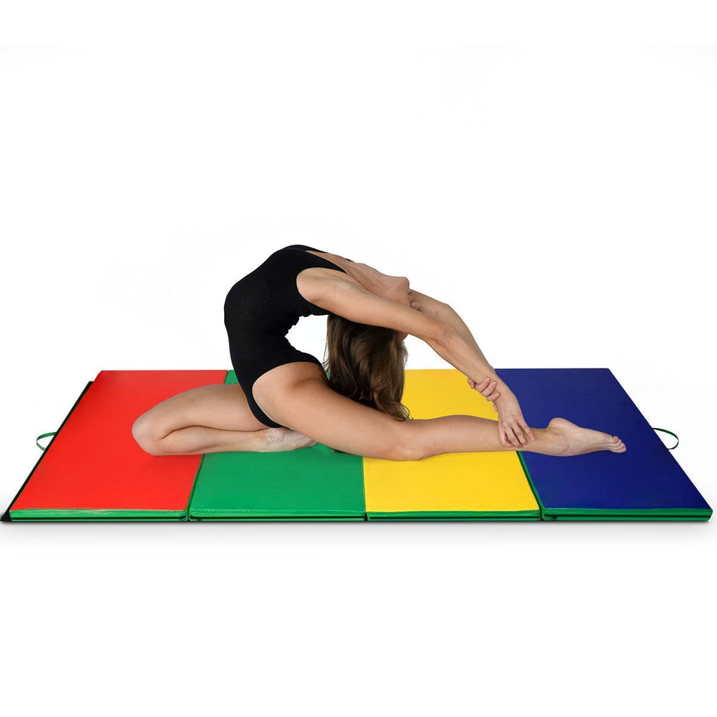 Giantex 4X10X2 Gymnastics Mat Folding Panel Thick Gym Fitness Exercise (Multicolor), 4X10X2