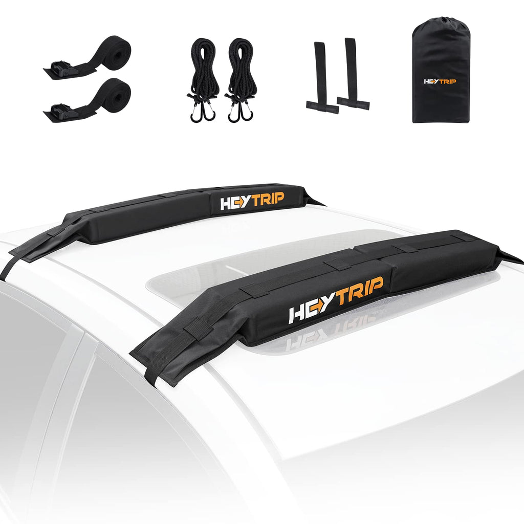 Heytrip Universal Soft Roof Rack Pads For Kayak/Surfboard/Sup/Canoe With 15Ft Tie-Down Straps And Storage Bag