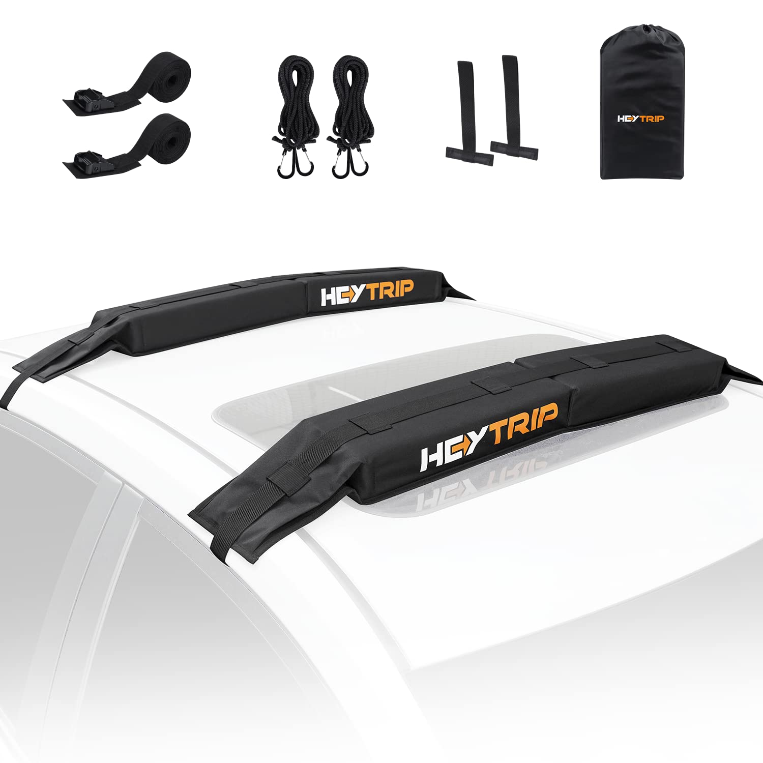 Heytrip Universal Soft Roof Rack Pads For Kayak/Surfboard/Sup/Canoe With 15Ft Tie-Down Straps And Storage Bag