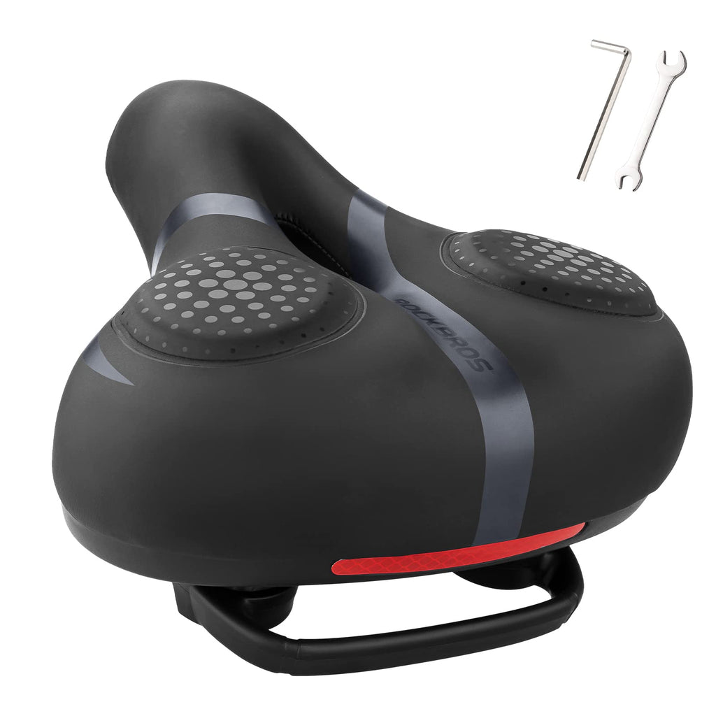 Rockbros Bike Seat For Men Women Comfort Wide Gel Bike Seat Replacement,Breathable Waterproof Padded Bicycle Saddle, Compatible