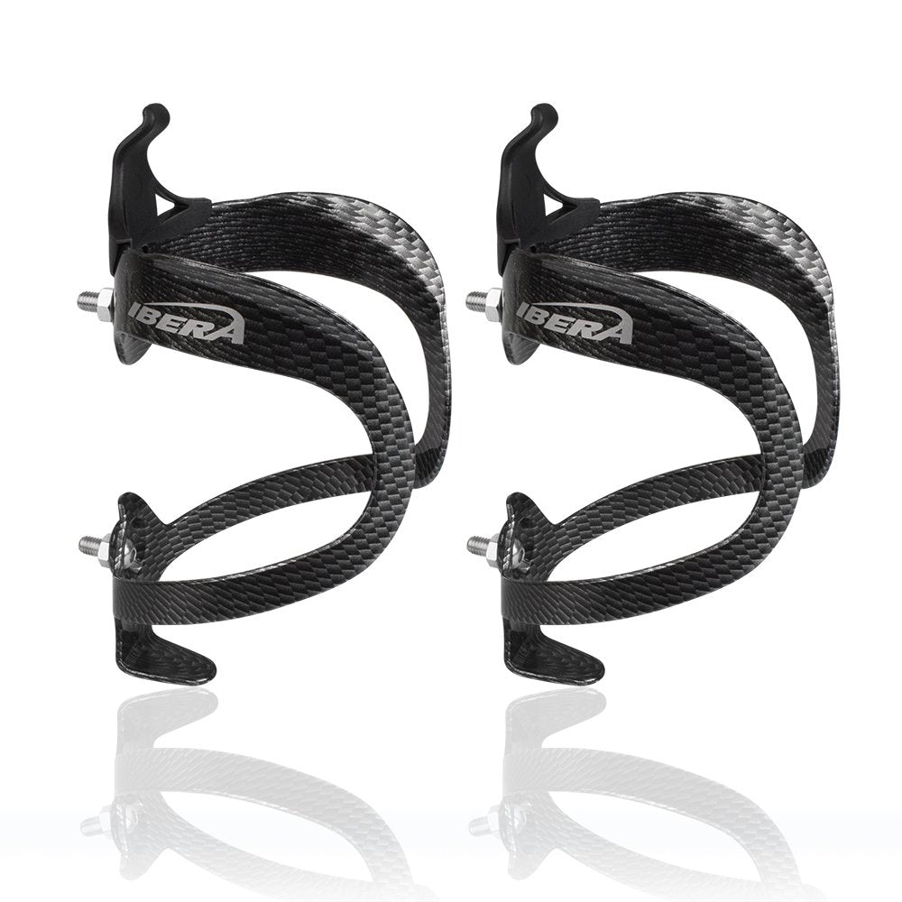 Ibera Bicycle Lightweight Aluminum Water Bottle Cage (Carbon/Pair)