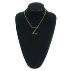 Momol Sideways Initial Necklace 18K Gold Plated Stainless Steel Large Big Letter Z Pendant Necklace Script Name Monogram Necklac