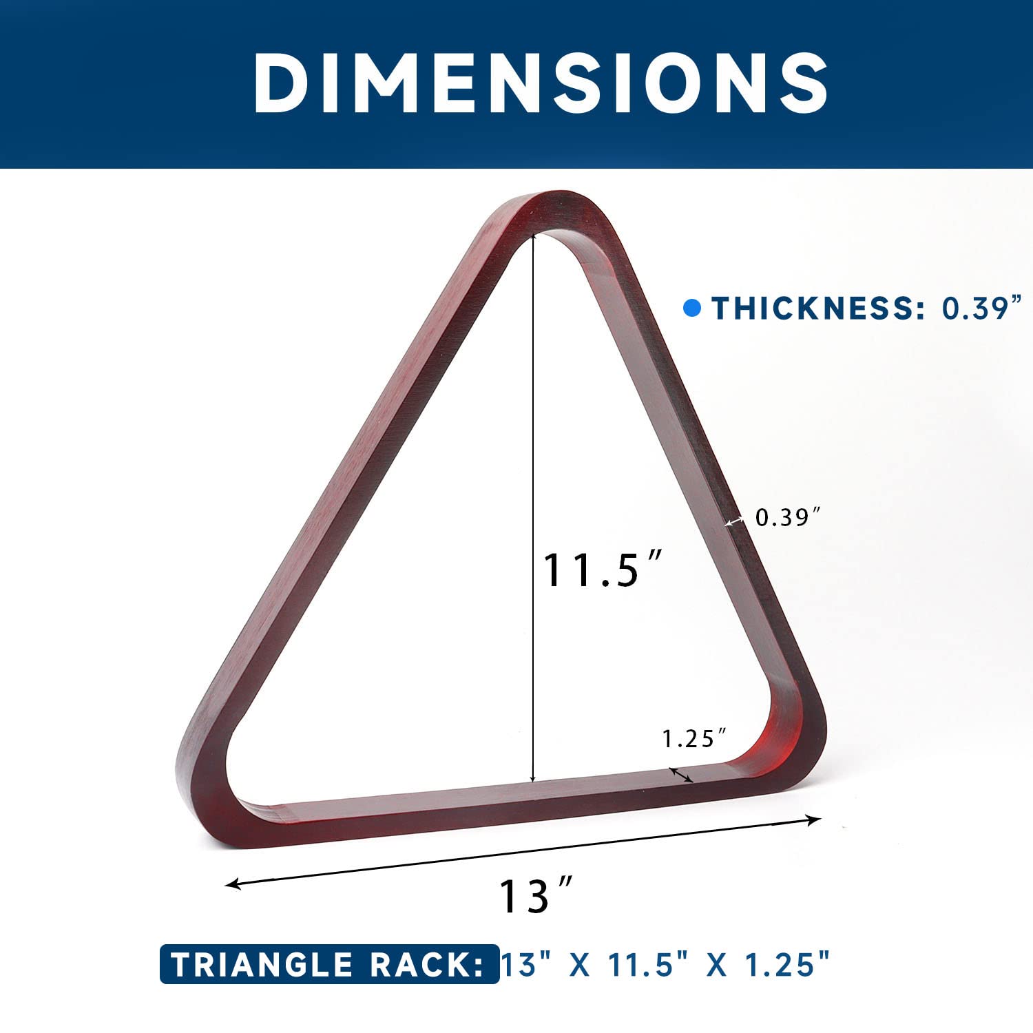 Gse Solid Wood Billiard 8-Ball Triangle & 9-Ball Diamond Pool Ball Racks For 2-1/4'' Pool Balls (Mahogany Triangle Rack)