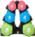Kakss Neoprene Dumbbells sets for Gym Exercise (Proudly Made in India) (1kg + 2kg + 3kg Set)12kg Dumbbell With Stand New