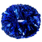 Lovecheer 2Pcs Pom Poms Cheerleading Blue Metallic Cheer Pom Poms With Baton Handle For Sports Team Spirit Party Cheering