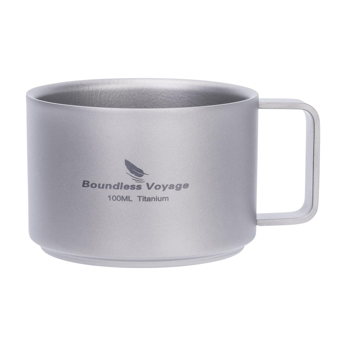 Boundless Voyage Titanium Double Wall Coffee Cup Mini Mug 100ml Lightweight Mug for Outdoor Camping Hiking Picnic Backpacking