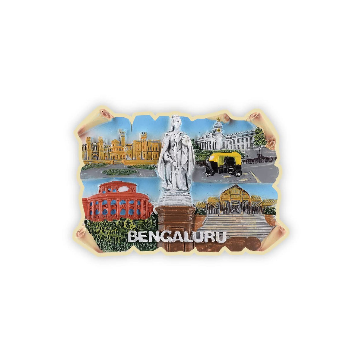 Bangalore Fridge Magnets for Office HomeKitchen Refrigerator Door Stylish Decor Multicolored Souvenir Gift L X H 3 X 2 Inch