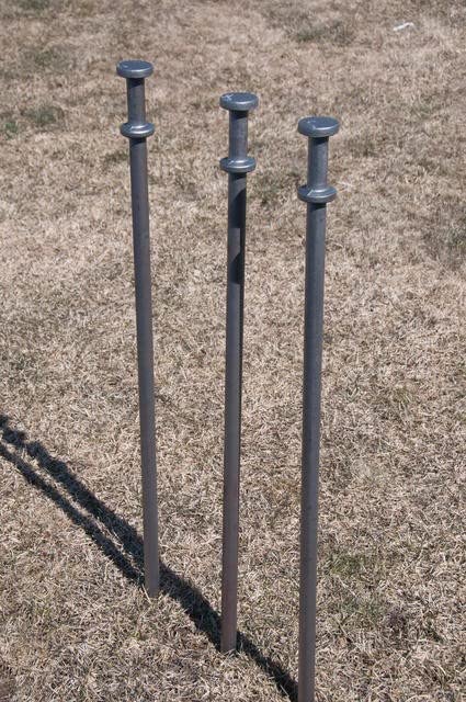 Moose Supply Double Head Tent Stakes - Heavy Duty Steel Tent Stakes, Versatile Ground Spikes To Anchor Commercial Inflatables, P