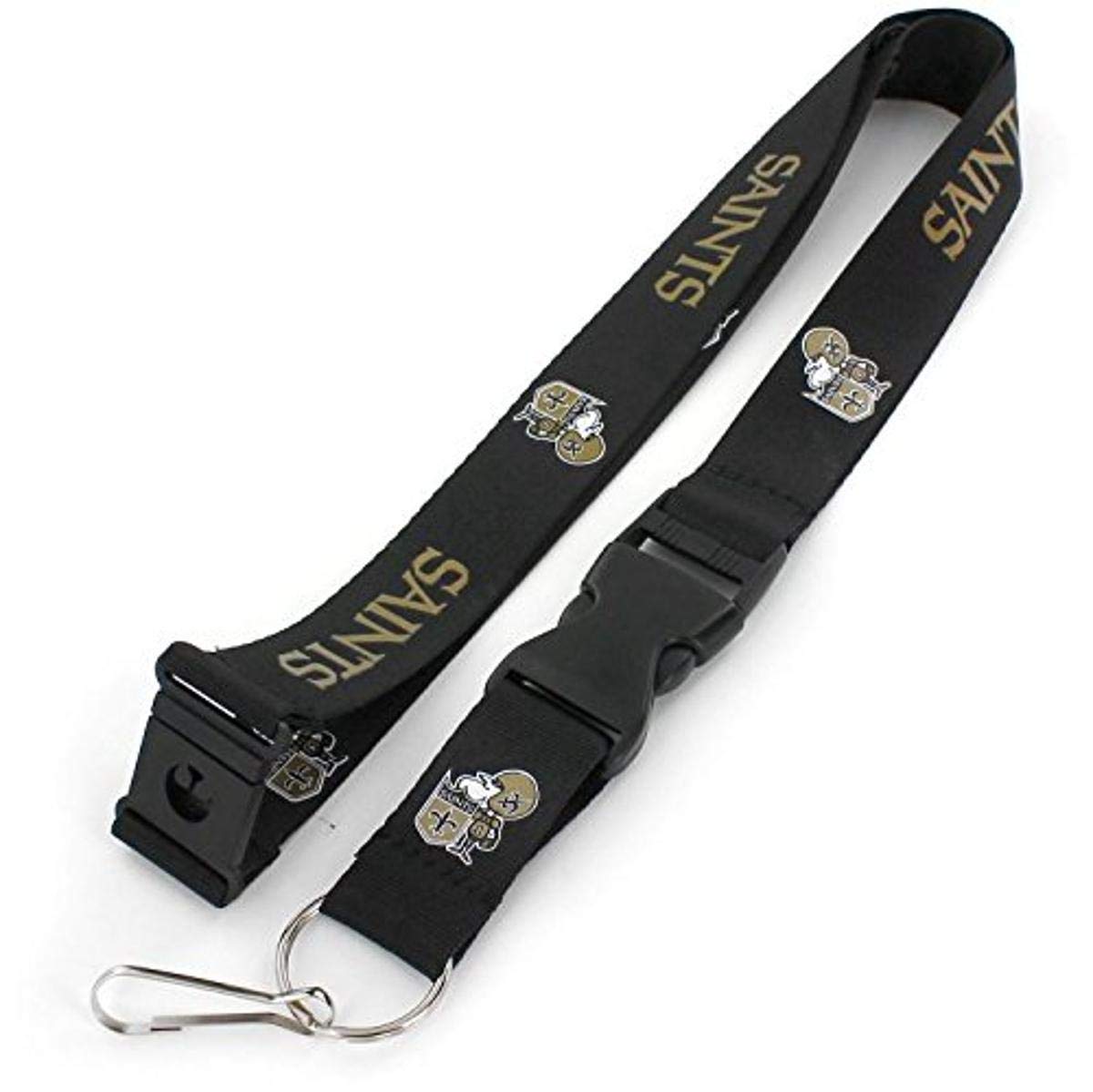 aminco NFL New Orleans Saints Throwback Lanyard, Black, 6