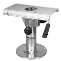 Onhi Adjustable Aluminum Boat Seat Pedestal 14-20 Inch Height With Slide, Locking Mechanism, Silver Matte Brushed Finish, Ideal