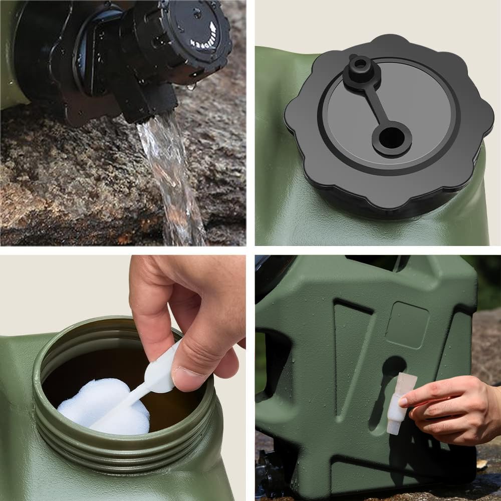 3.2 Gallon Water Jug With Spigot, Bpa Free Leak-Proof Camping Water Container, Portable Emergency Water Storage For Outdoor Hiki