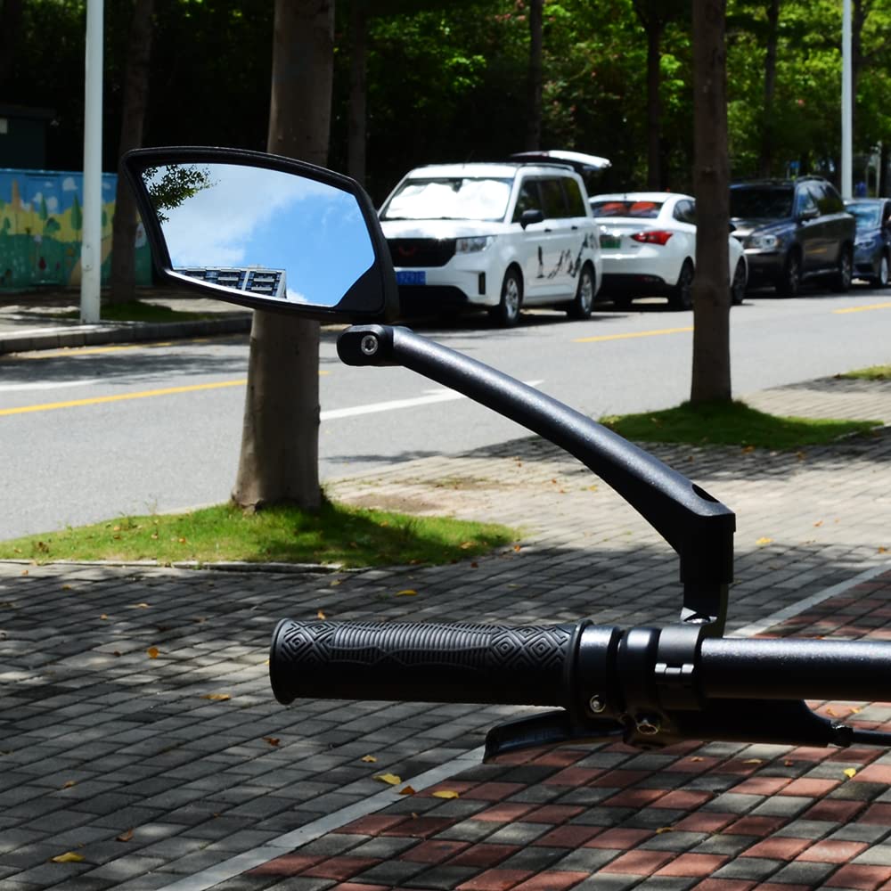 Briskmore Handlebar Bike Mirror, Anti-Glare Blue Convex Glass Lens For Flat Handlebars, Scratch Resistant, Ajustable And Rotatab