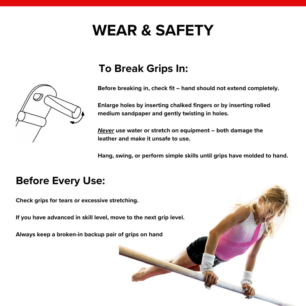 Reisport Women'S Gymnastic Grips Uneven Double Buckle Bar Grips, No Slip Fit, Xx-Small, X-Small, Small, Medium, Large, X-Large,