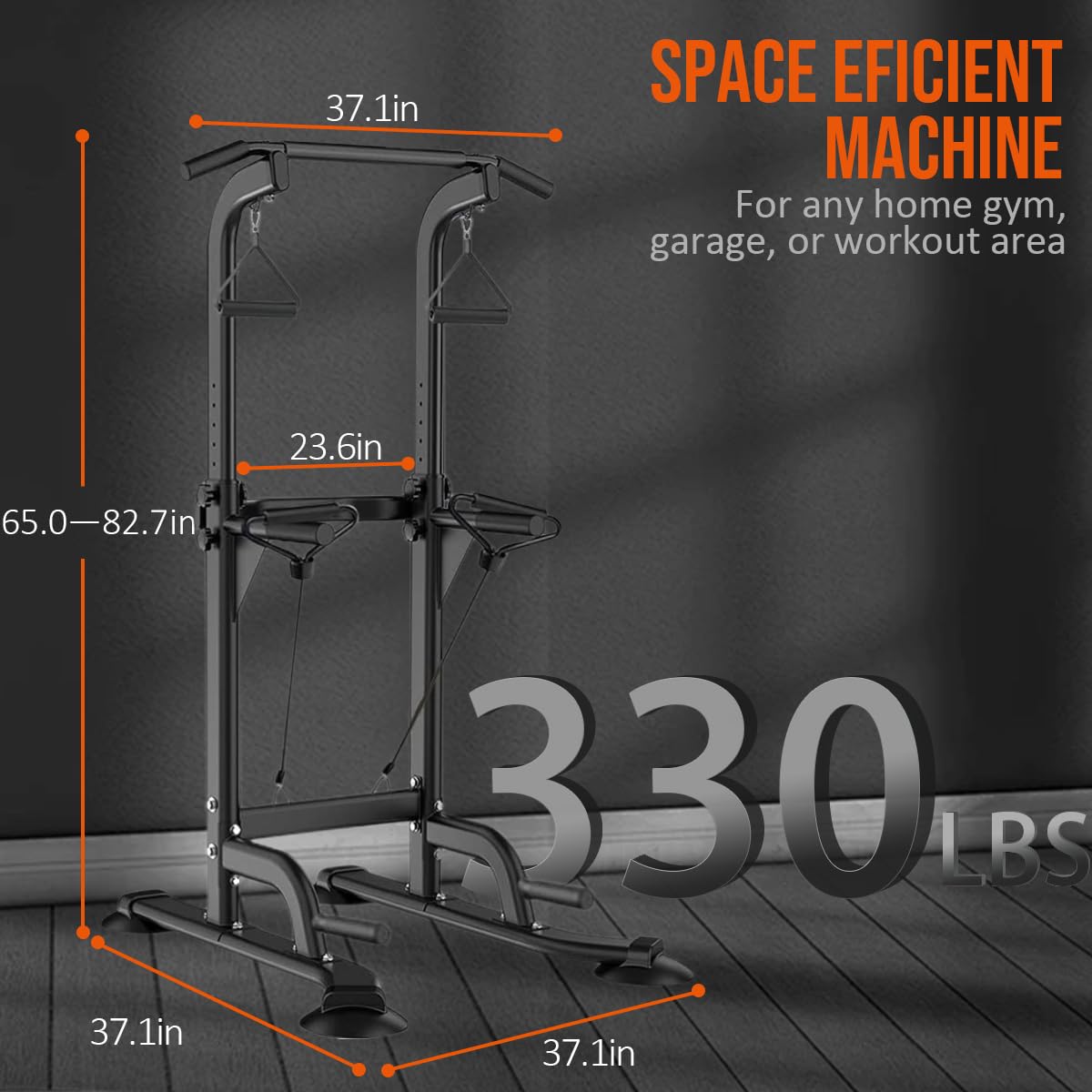 Bounabay Power Tower Dip Station Pull Up Bar For Home Adjustable Height Multifunctional Home Strength Training Fitness Exercise