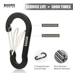 Booms Fishing 20Pack Carabiner Clips: Multi-Use Small Carabiner Clip - 1.57In Mini Keychain Caribeaner Clip For Keys, Camping, H