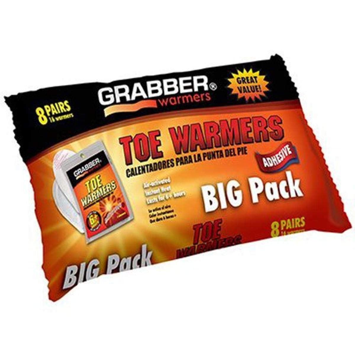 Grabber Warmers Toe Warmer Big Pack (8Pack), 9 x 4.5Inch