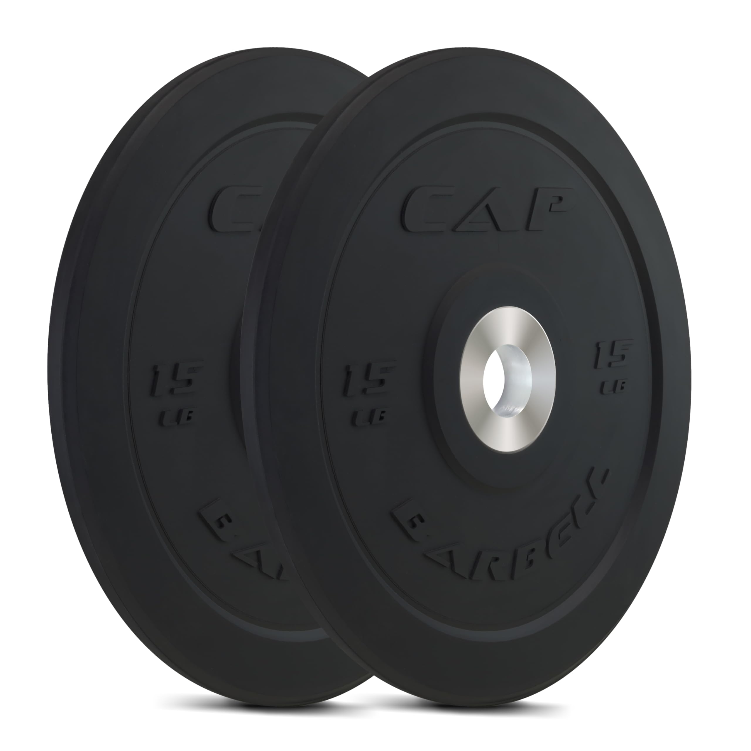 Cap Barbell Best Olympic Bumper Plate Set, Black, 15 Lb Pair