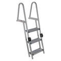Extreme Max 3005.5284 Heavy-Duty Aluminum Pontoon & Dock Ladder with 15.75 Wide Fold-Up Steps - 3-Step, 300 lbs. Weight Capacity