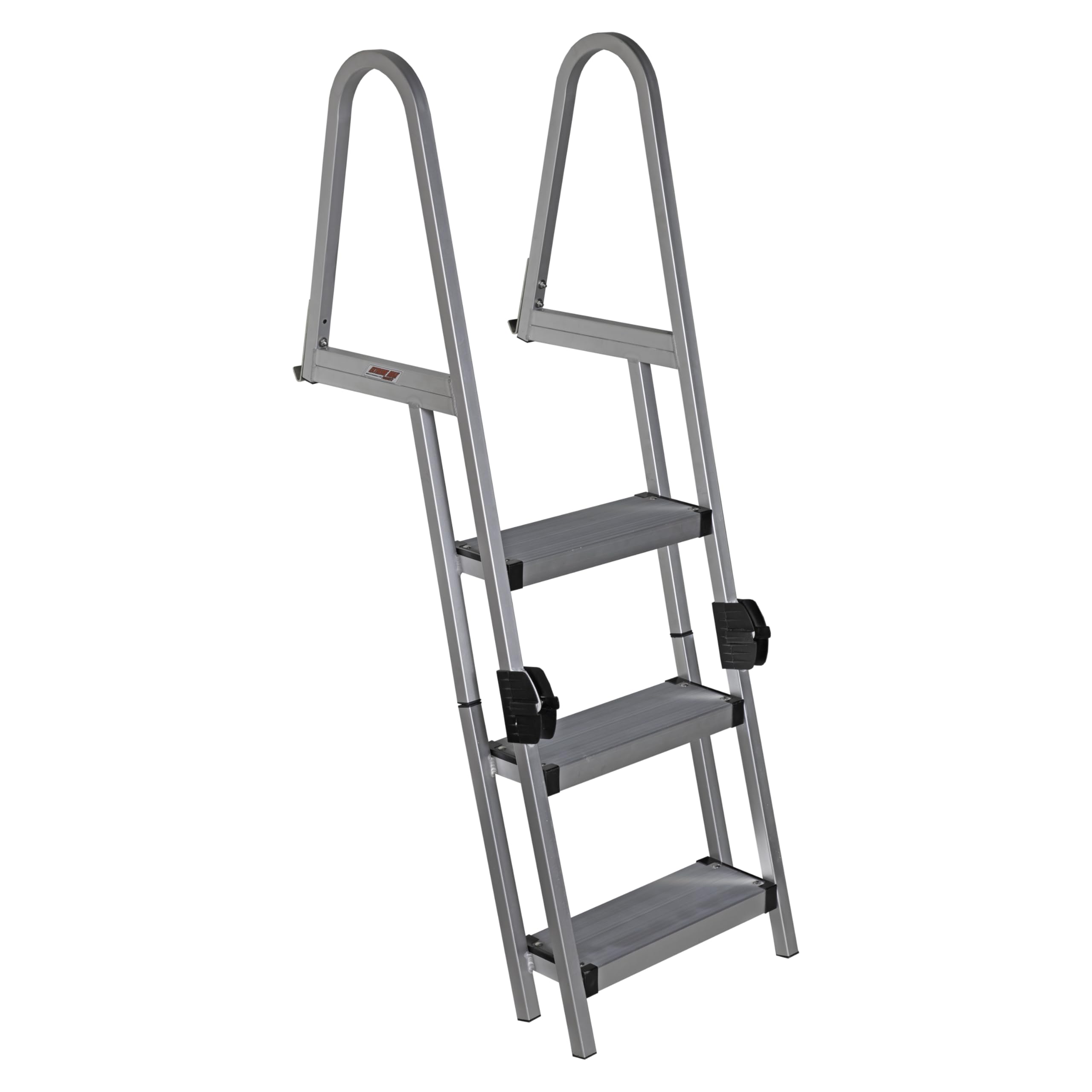 Extreme Max 3005.5284 Heavy-Duty Aluminum Pontoon & Dock Ladder with 15.75 Wide Fold-Up Steps - 3-Step, 300 lbs. Weight Capacity