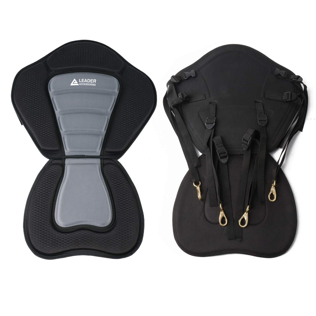 Leader Accessories Black/Gray Deluxe Kayak Seat Sup Seat Canoe Seat Boat Seat(Black/Gray)
