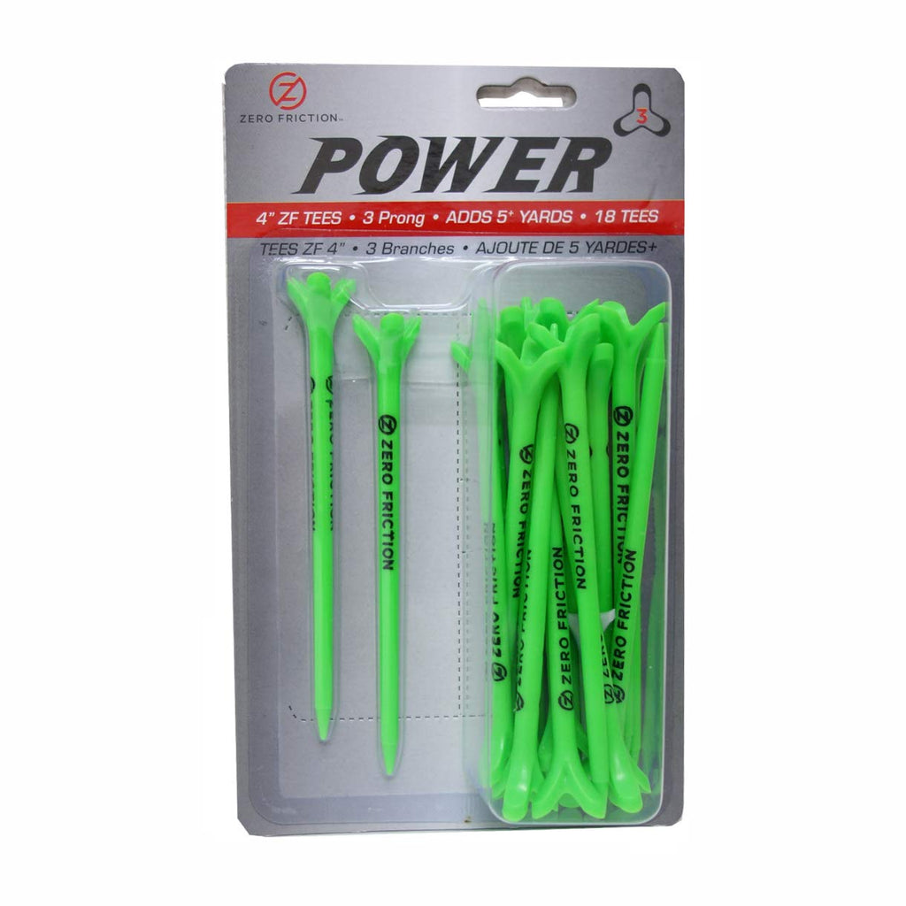 Zero Friction Zft Maxx 3-Prong 4'' Distance Golf Tee, 18 Pack, Lime