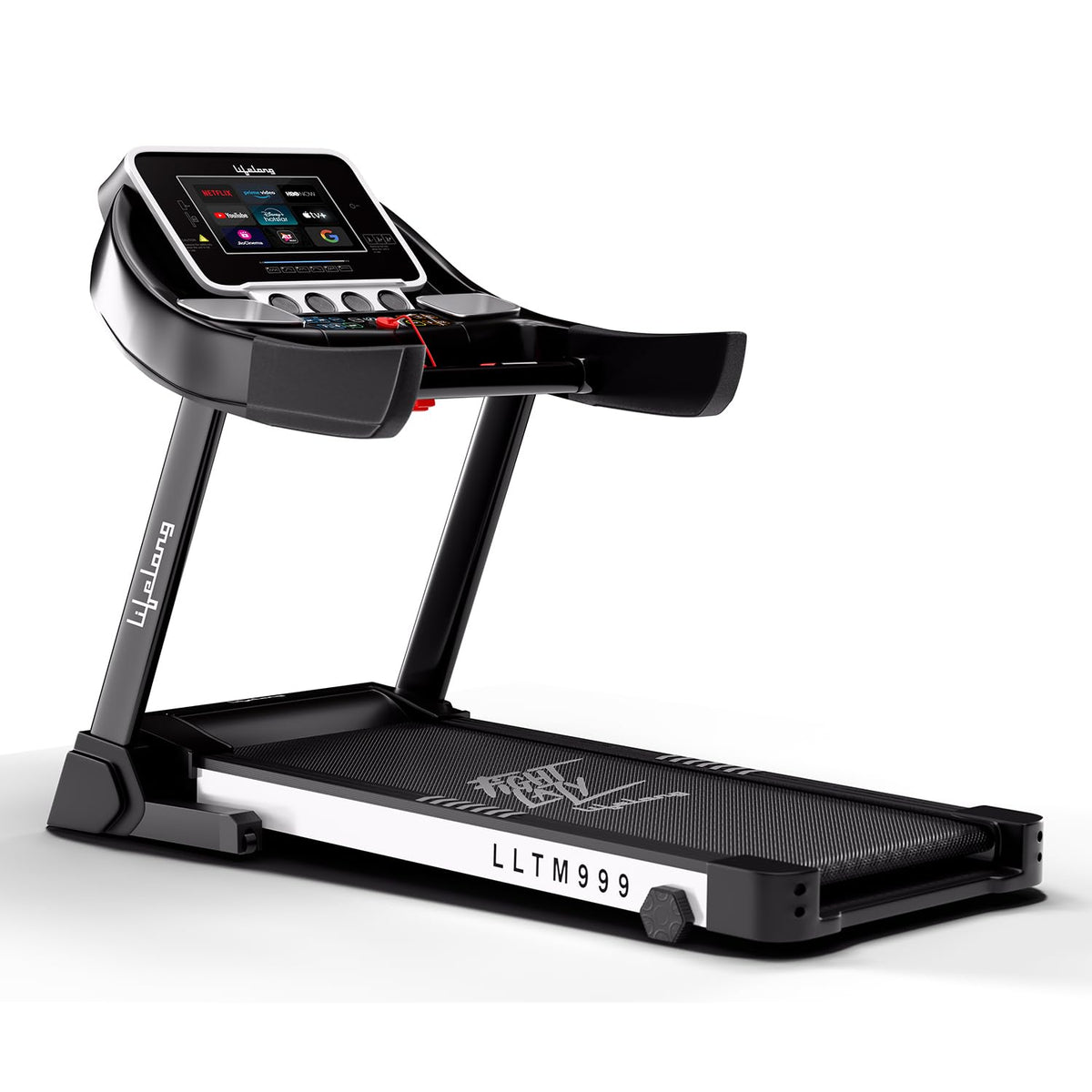 Lifelong Treadmill For Home  6 Hp Peak Motorized Treadmill, 6 Level Manual Inclines, Max Speed 14 Km/Hr  Heart Rate Sensor, Bl