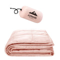 Zzlamb Cherry Pink Basic Water-Repellent Down Alternative Camping Blanket For Adults, Compact Lightweight Soft Puffy Blanket, Wa