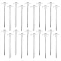 Tent Stakes, Galvanized Steel Pop Up Tent Stakes Pegs With Fluorescent Stopper For Pitching Camping Tents Canopy (White 20Pcs)