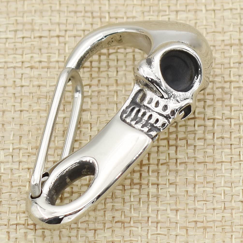 Heavy Metal Skull Key Clasp Carabiner Biker Stainless Steel Keychain