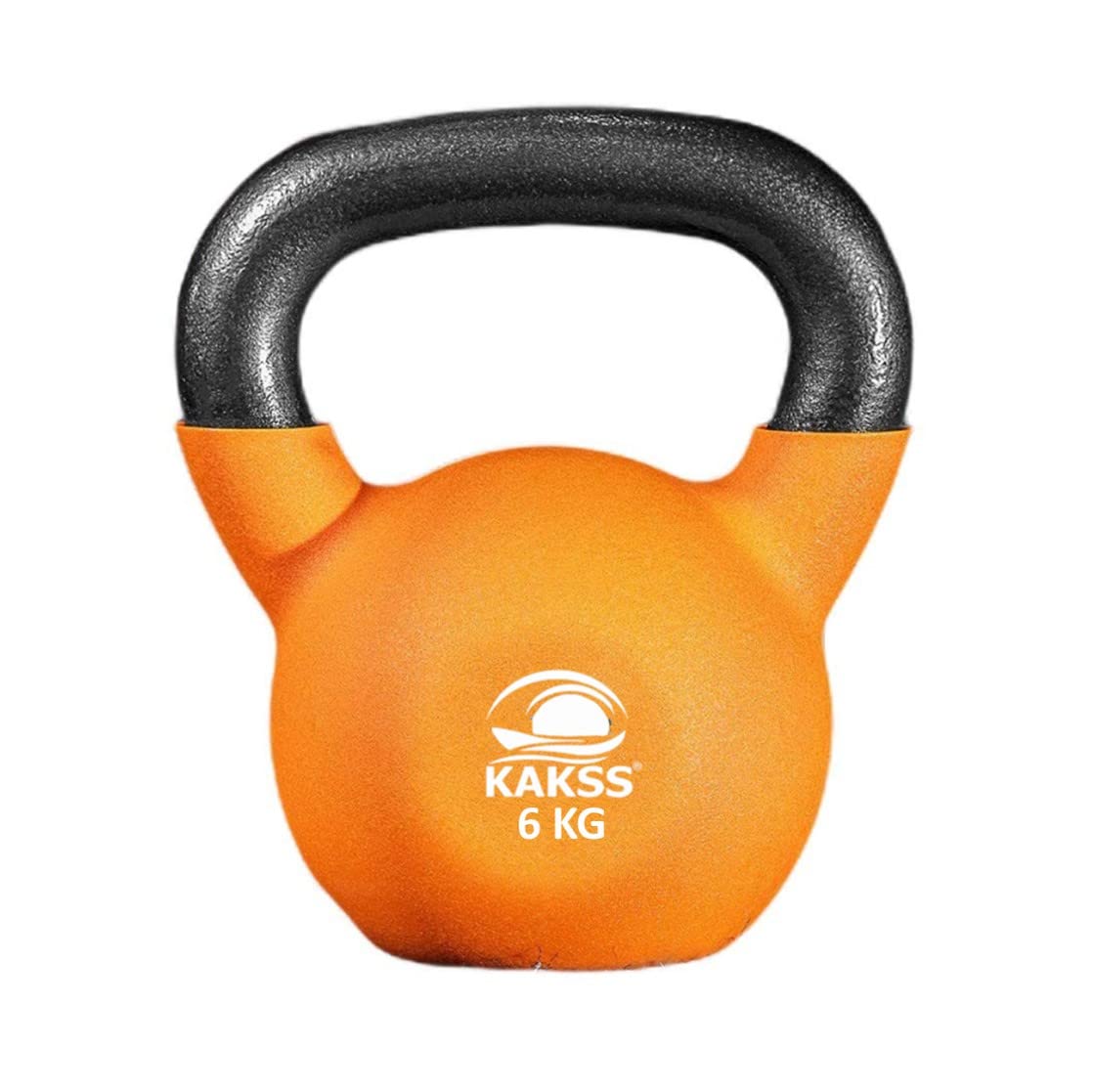 Kakss Half Coating Neoprene Kettlebell (Orange, 6 KG) (PROUDLY MADE in INDIA)