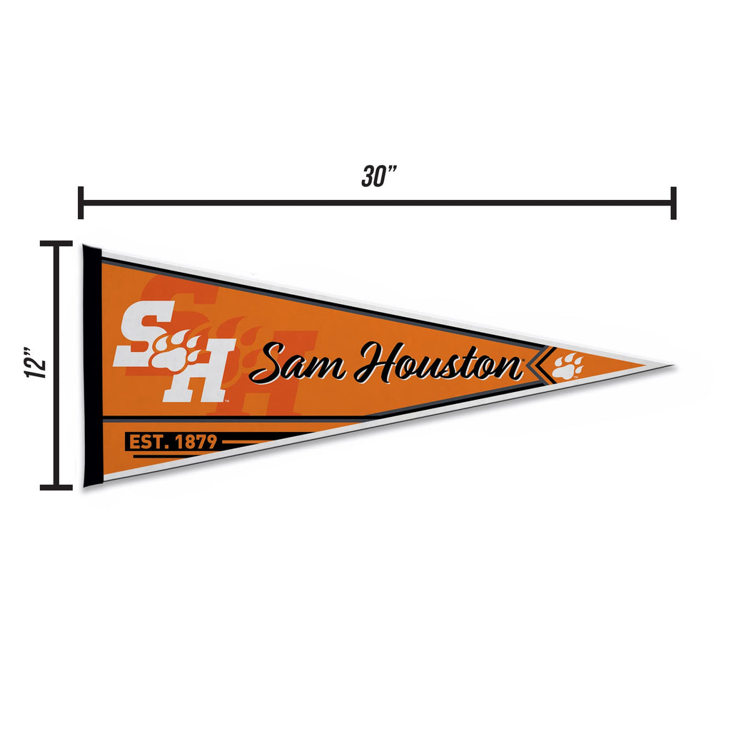Rico Industries Ncaa Sam Houston State Bearkats Classic 12'' X 30'' Felt Wall D  Cor Pennant - Great For Home/Bed Room/Man Cave