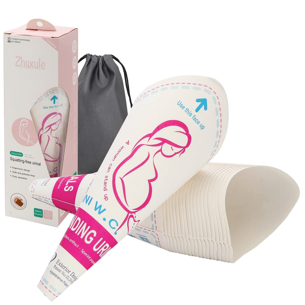 Luxiv 20 50 Pcs Disposable Female Urination Device, Portable Girl Urinal Funnel Women Outside Pee Cup Waterproof Paper Standing 