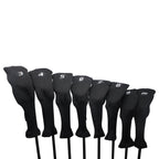 Majek All Hybrid Head Cover Golf Club Black Sleek Tight Fit Headcover Set 3-Pw Acrylic Head Covers 3 4 5 6 7 8 9 Pw Easy To See