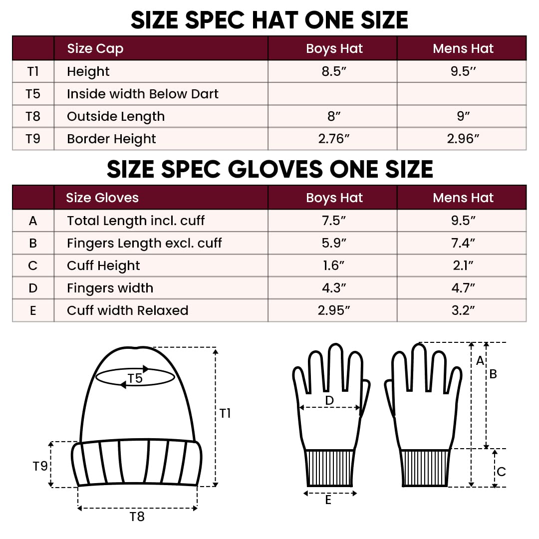 Ultra Game Nfl Mens Womens Super Soft Winter Beanie Knit Hat With Extra Warm Touch Screen Gloves, Jacksonville Jaguars, Team Col
